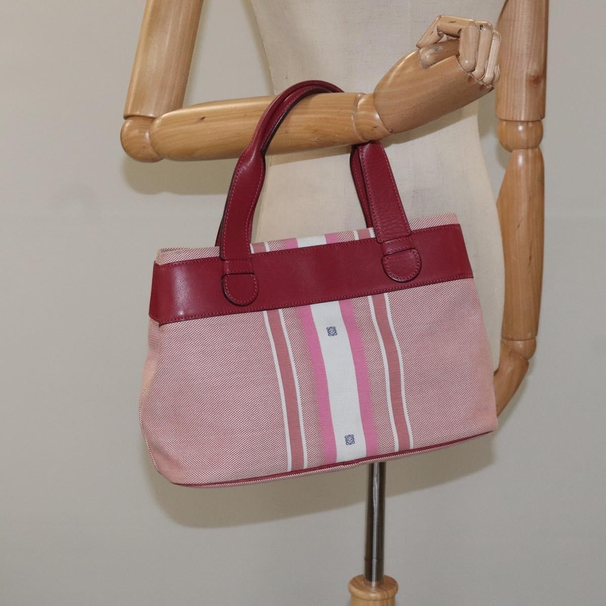 Loewe Anagram handbag Canvas, PINK, CANVAS, Handbag