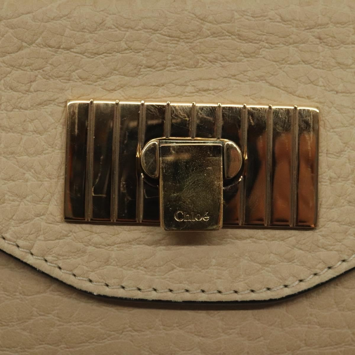 Chloe Sally Shoulder Bag Leather, BEIGE, LEATHER, Shoulder bag