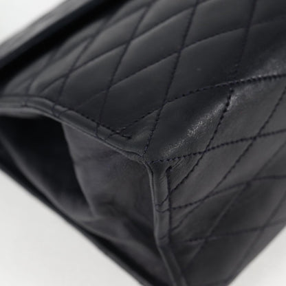 Chanel Vintage Envelope Flap Shoulder Bag Quilted Lambskin, BLACK, LACE, Shoulder bag
