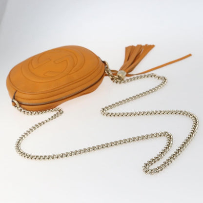 Gucci Soho Chain Bag Leather, ORANGE, LEATHER, Shoulder bag