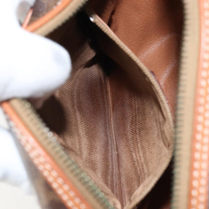 Celine Vintage Macadam Shoulder Bag Canvas and Leather, BROWN, CANVAS, Shoulder bag
