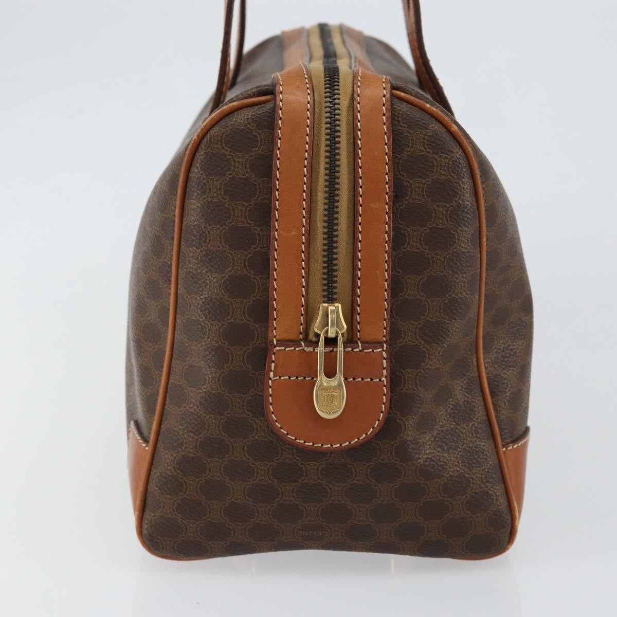 Celine Macadam Handbag Macadam with leather, BROWN, CANVAS, Shoulder bag