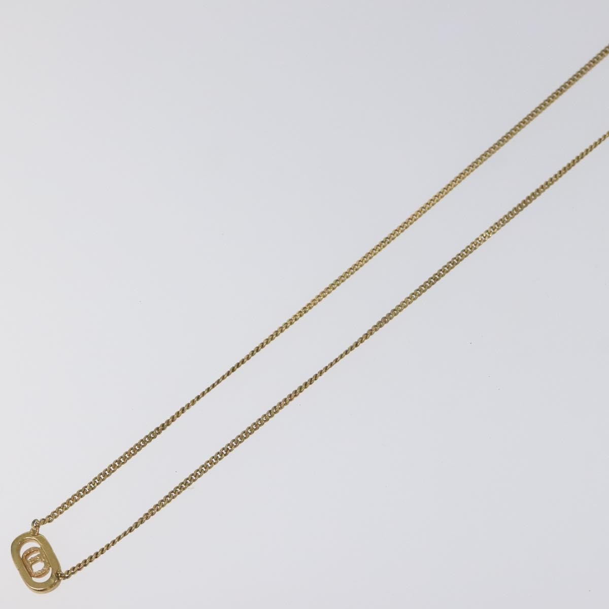 Christian Dior CD Pendant Necklace Metal, GOLD, METAL, Necklace