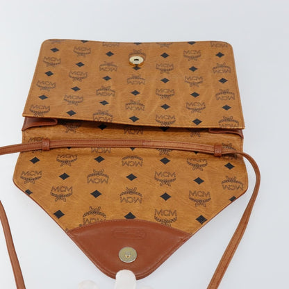MCM Visetos Shoulder bag Canvas and Leather, BROWN, CANVAS, Shoulder bag