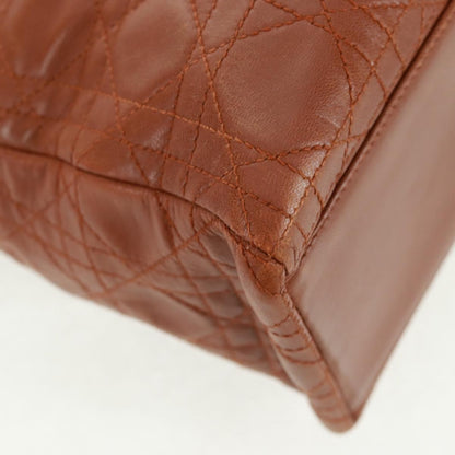 Christian Dior Vintage Lady Dior Bag Cannage Quilt Lambskin, BROWN, LEATHER, Handbag