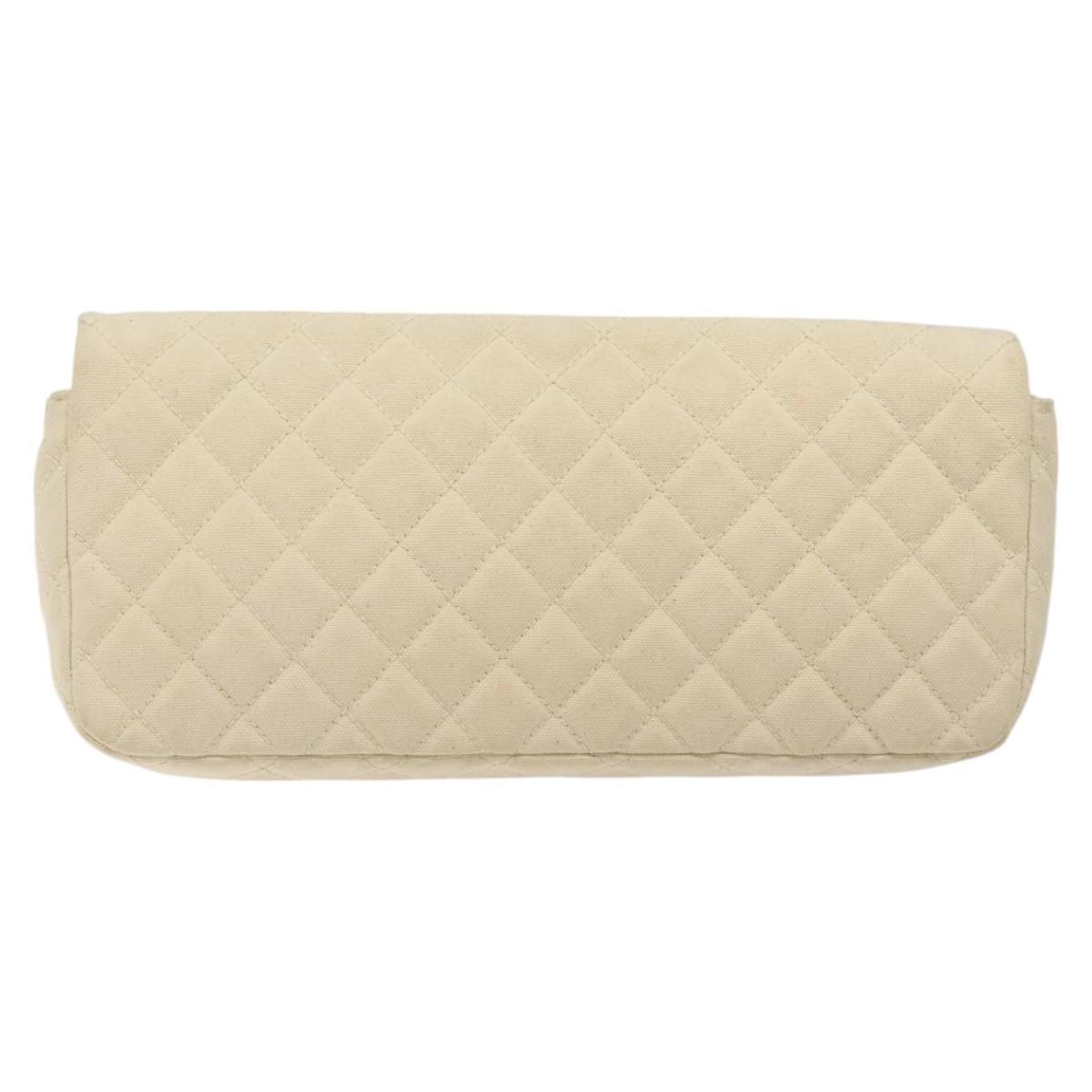 Chanel Cruise Flap Bag Quilted Canvas, ECRU, CANVAS, Clutche & pouche