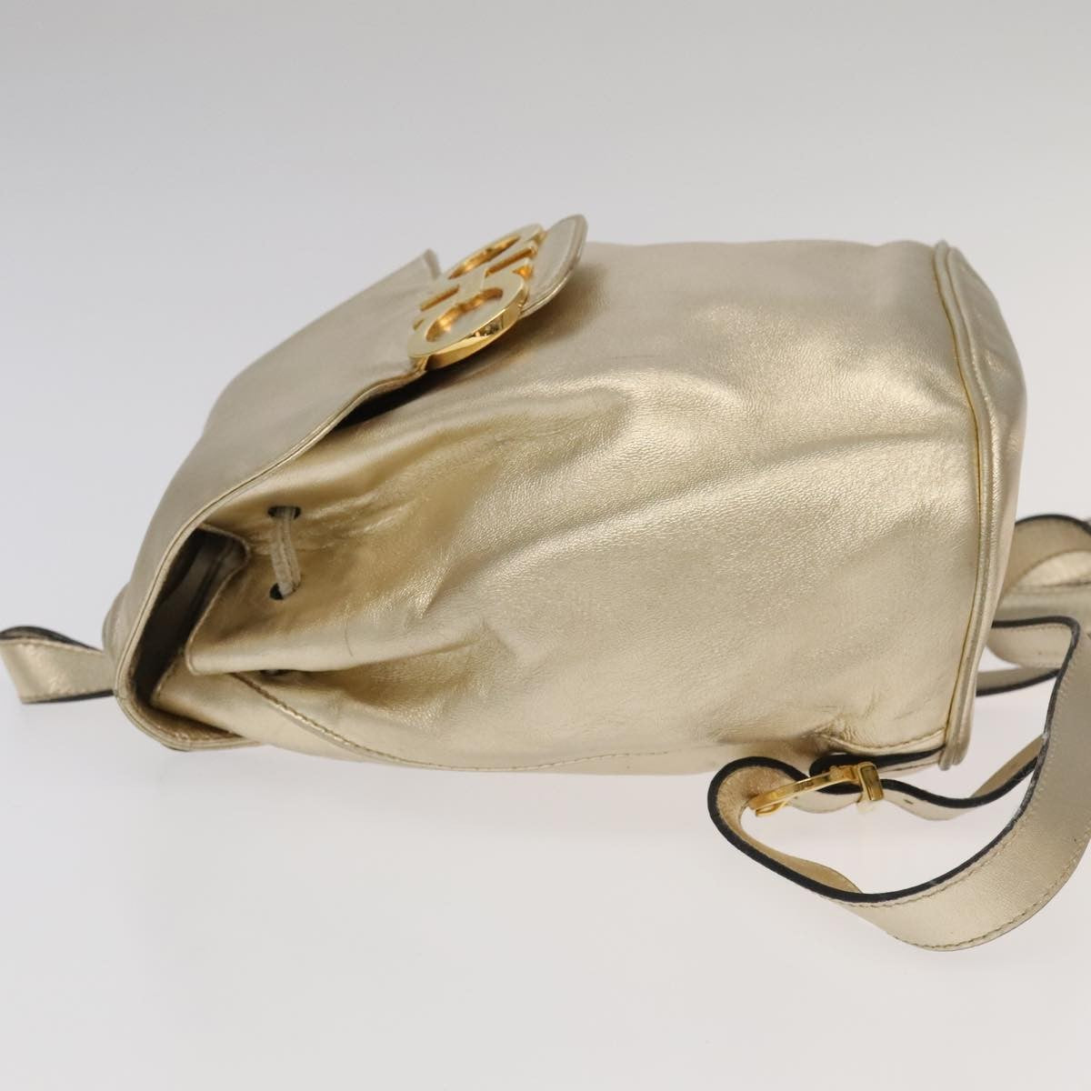 Salvatore Ferragamo Gancini Backpack Leather, GOLD, LEATHER, Backpack