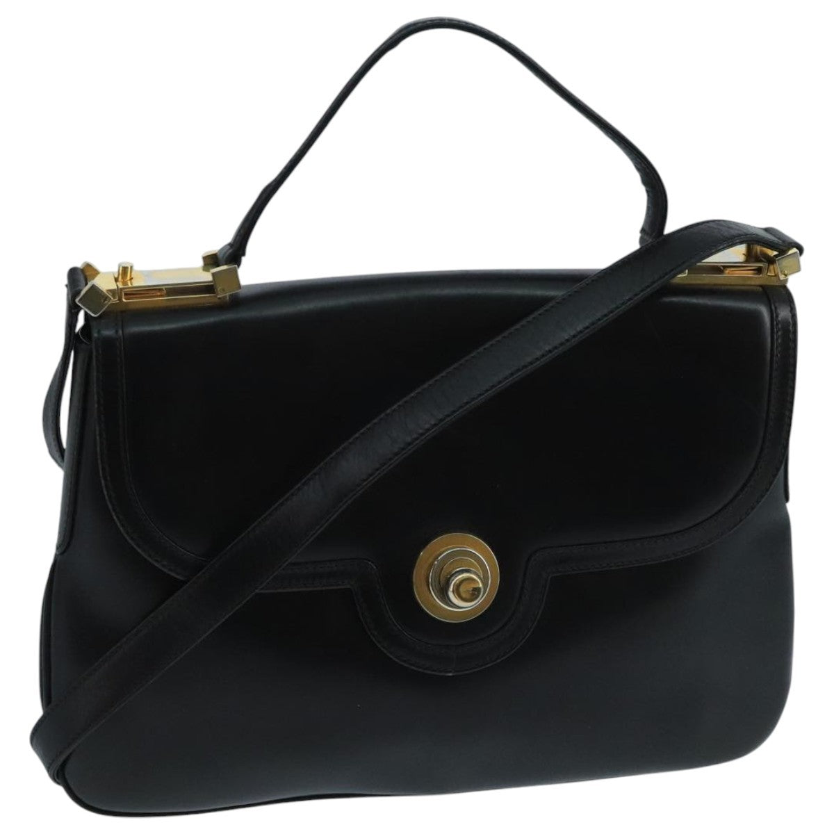Gucci Vintage Shoulder Bag Leather, BLACK, LEATHER, Shoulder bag