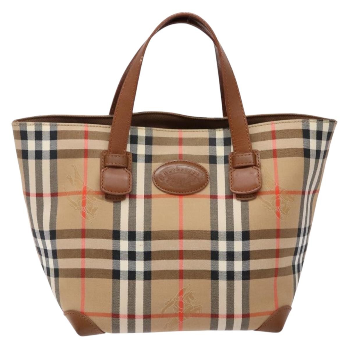 Burberry Nova Check Tote Canvas and Leather, BEIGE, CANVAS, Tote bag