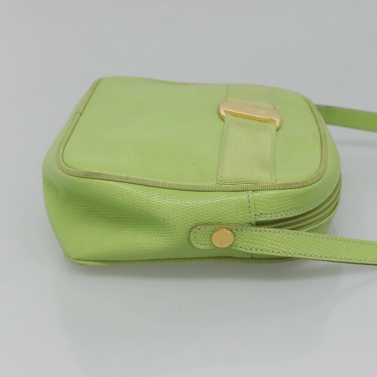 Salvatore Ferragamo Vala Shoulder Bag Leather, GREEN, LEATHER, Shoulder bag