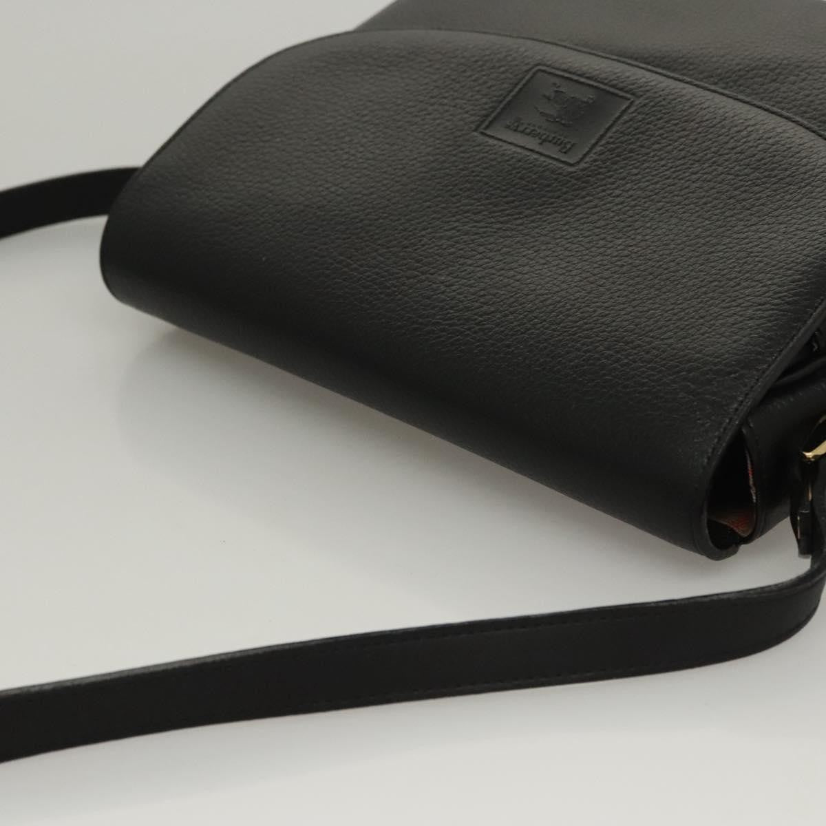 Burberry Vintage Shoulder Bag Leather, BLACK, LEATHER, Shoulder bag