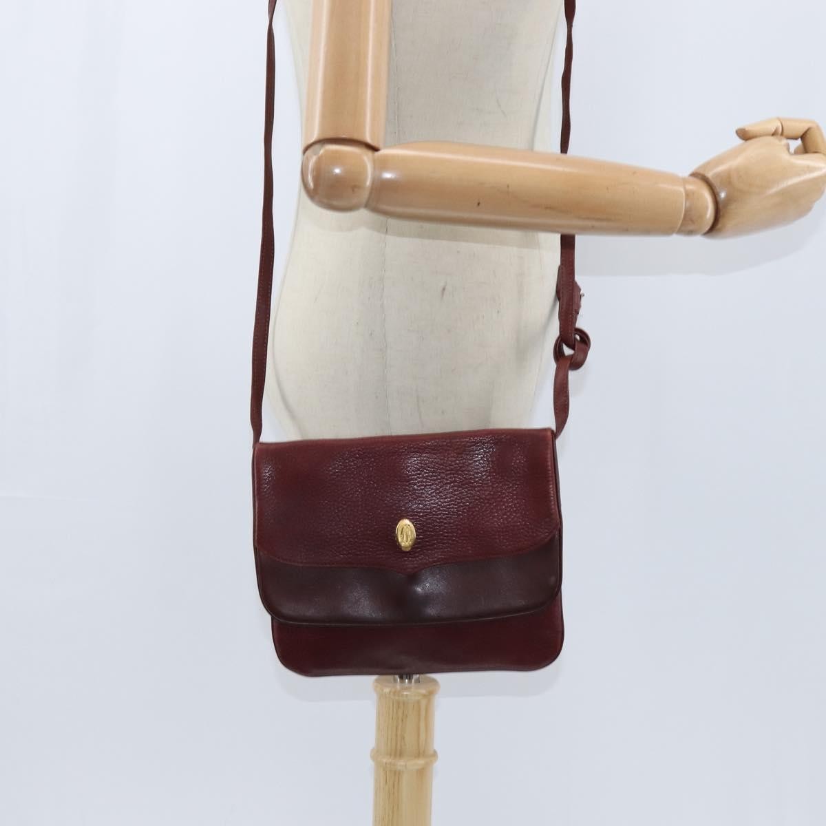 cartier Must de Cartier Shoulder Bag Leather, BURGUNDY, LEATHER, Shoulder bag