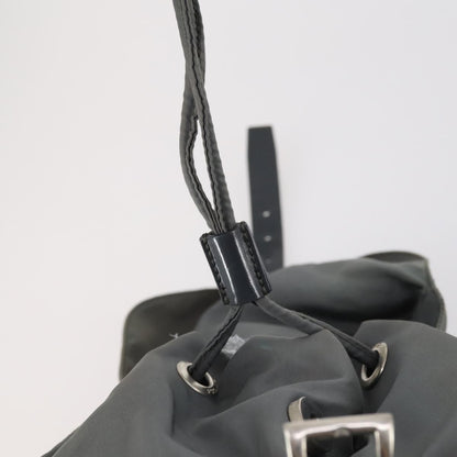 Prada Double Front Pocket Backpack Tessuto, Gray, Nylon, Backpack