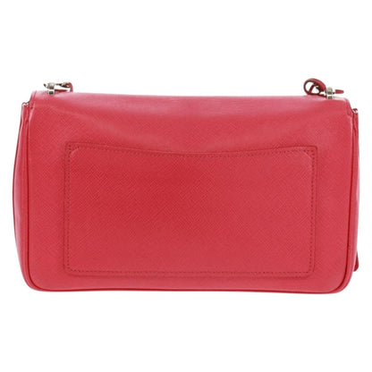 Prada Sound Chain Shoulder Bag Saffiano Leather, Red, Leather, Shoulder Bag
