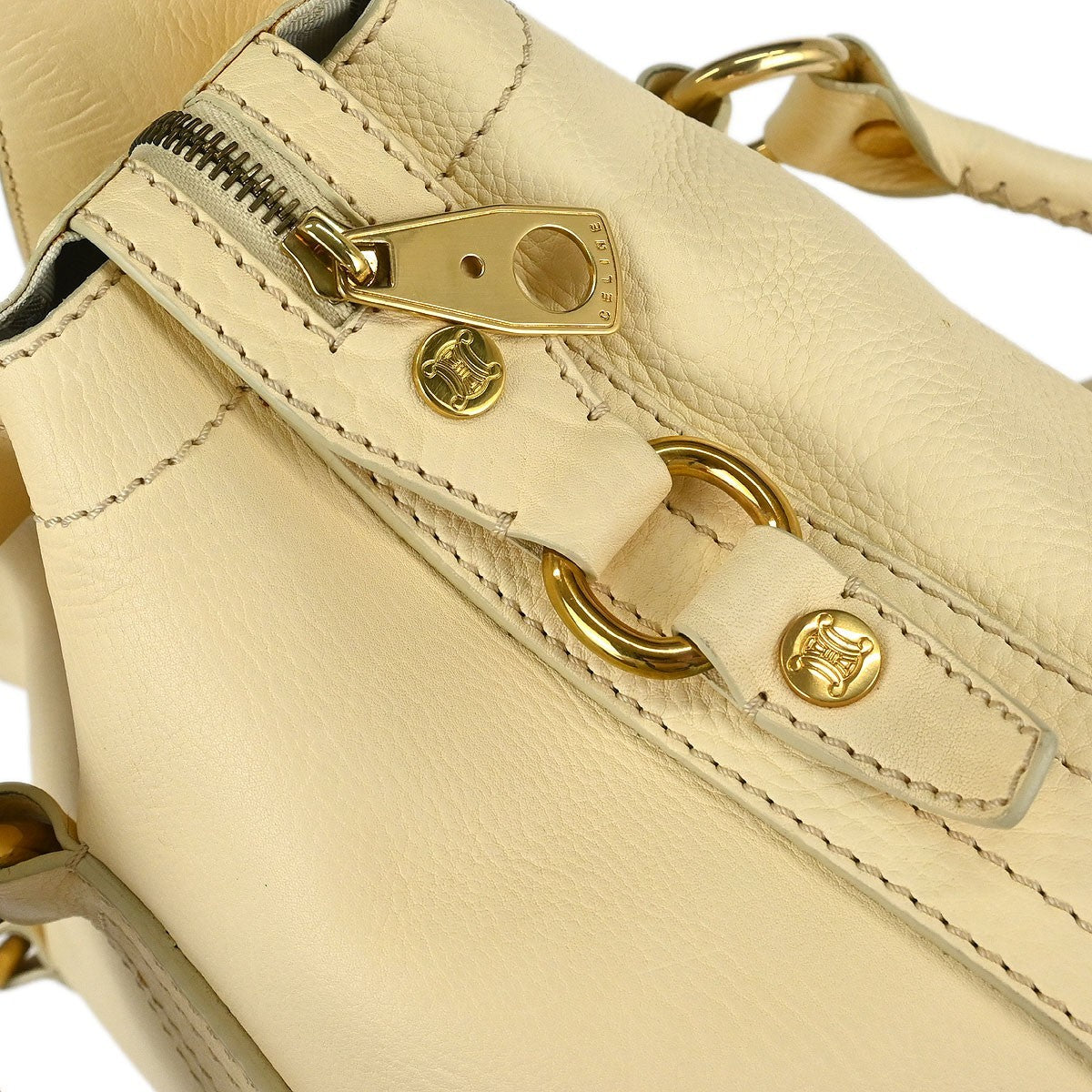 Celine Handbag Leather, ECRU, LEATHER, Handbag