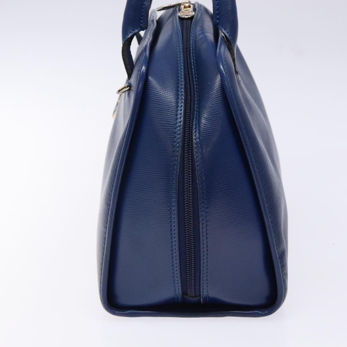 Celine Circle Logo Handbag Leather, BLUE, LEATHER, Handbag