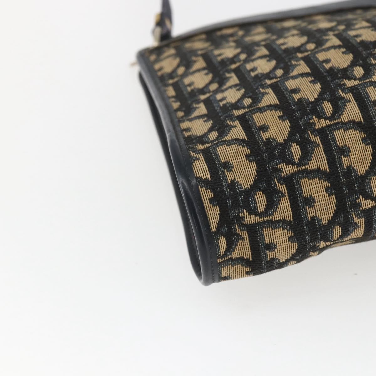 Christian Dior Vintage Trotter Shoulder Bag Canvas, NAVY, CANVAS, Shoulder bag