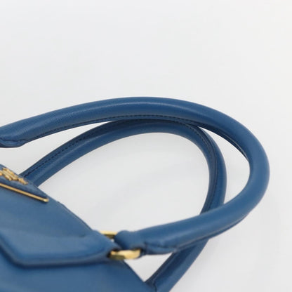 Prada Lux Open Tote Saffiano Leather, BLUE, LEATHER, Tote bag