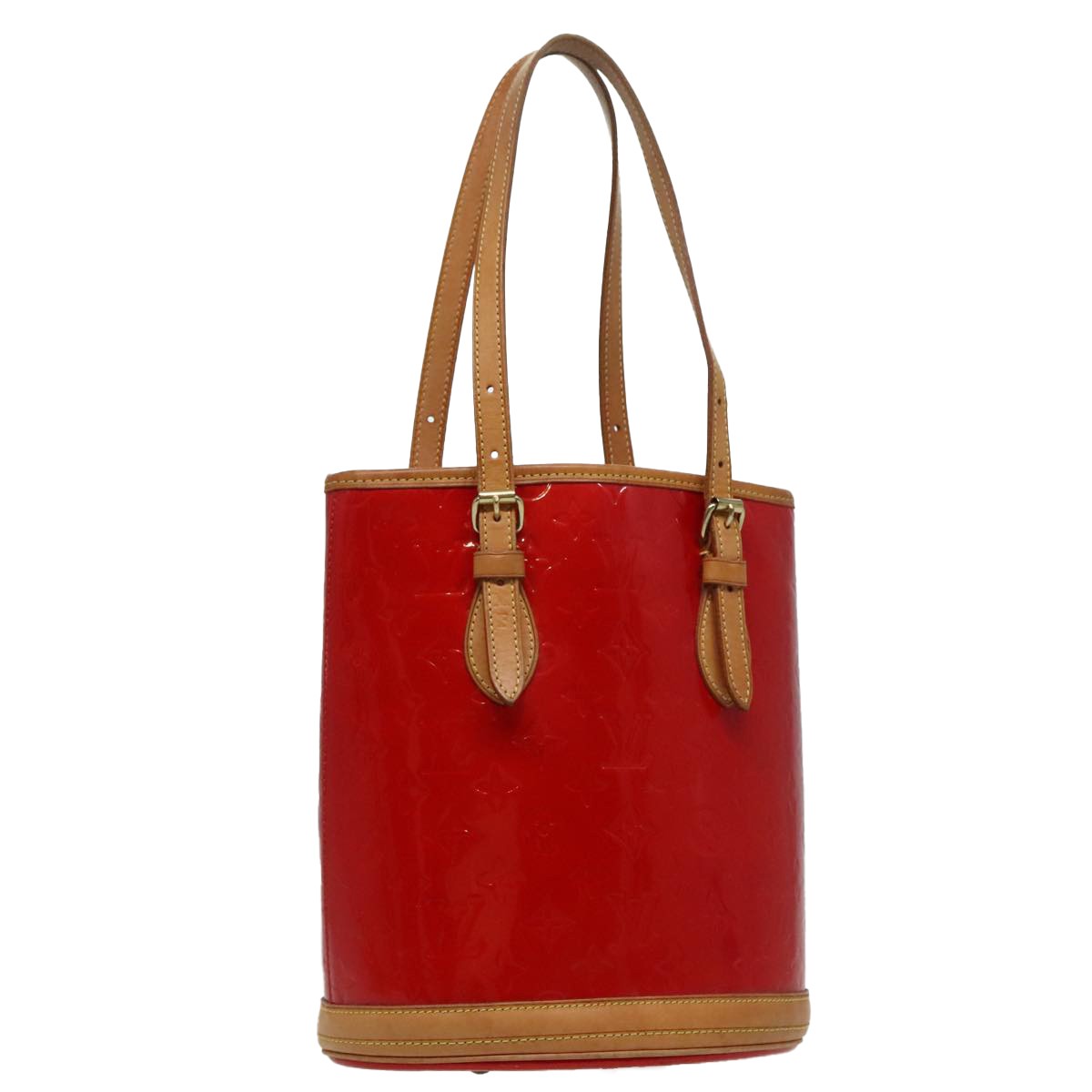 Louis Vuitton Bucket Bag Monogram Vernis, Red, Patent Leather, Shoulder Bag