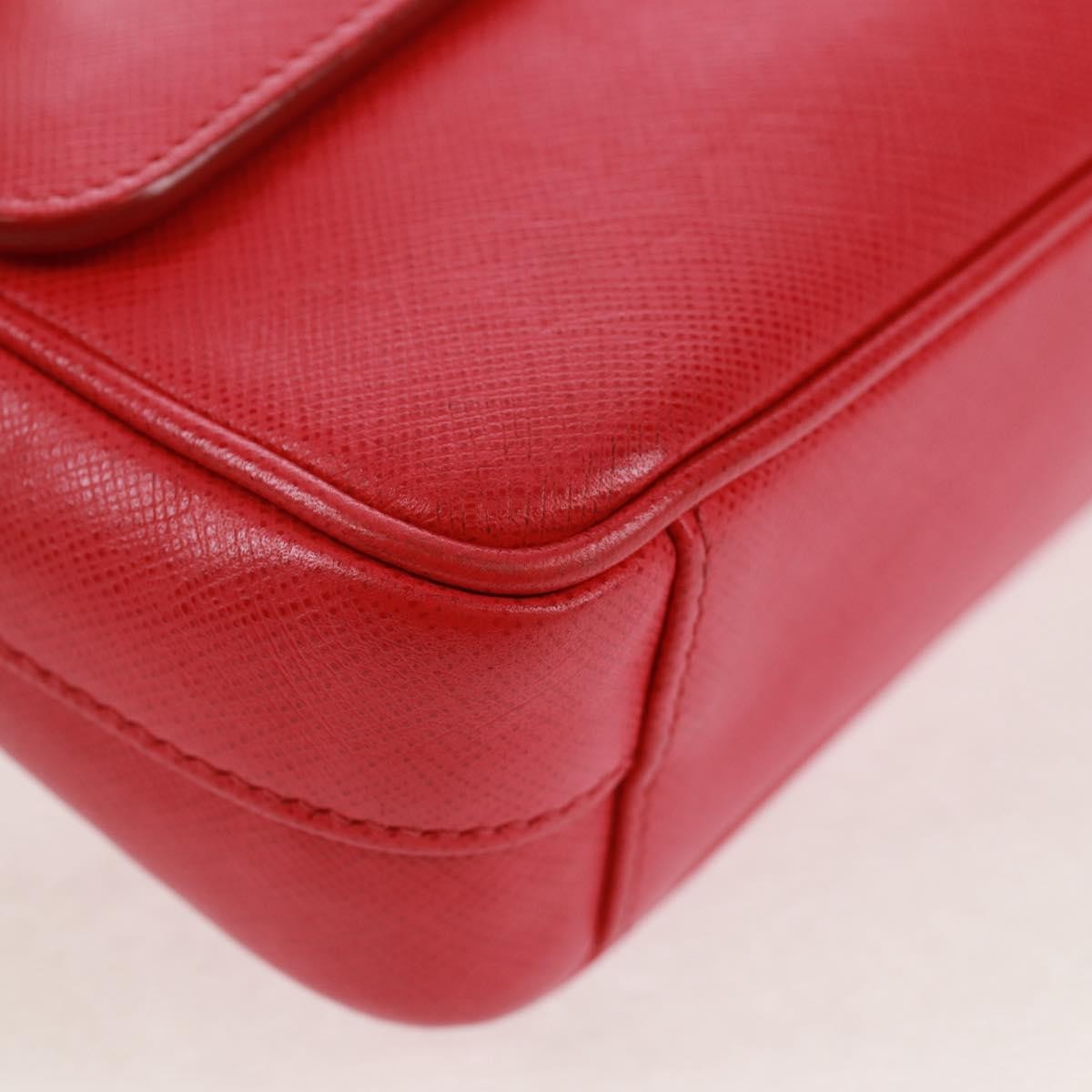 Prada Sound Chain Shoulder Bag Saffiano Leather, Red, Leather, Shoulder Bag