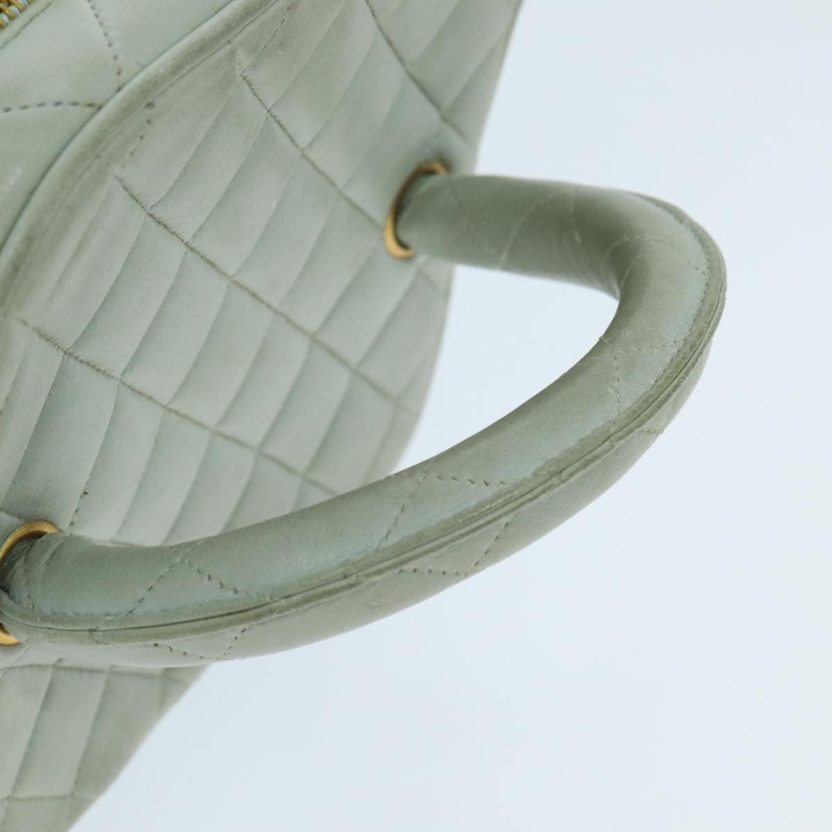 Chanel Cosmetic Case Quilted Lambskin, BLUE, LEATHER, Toiletry Case