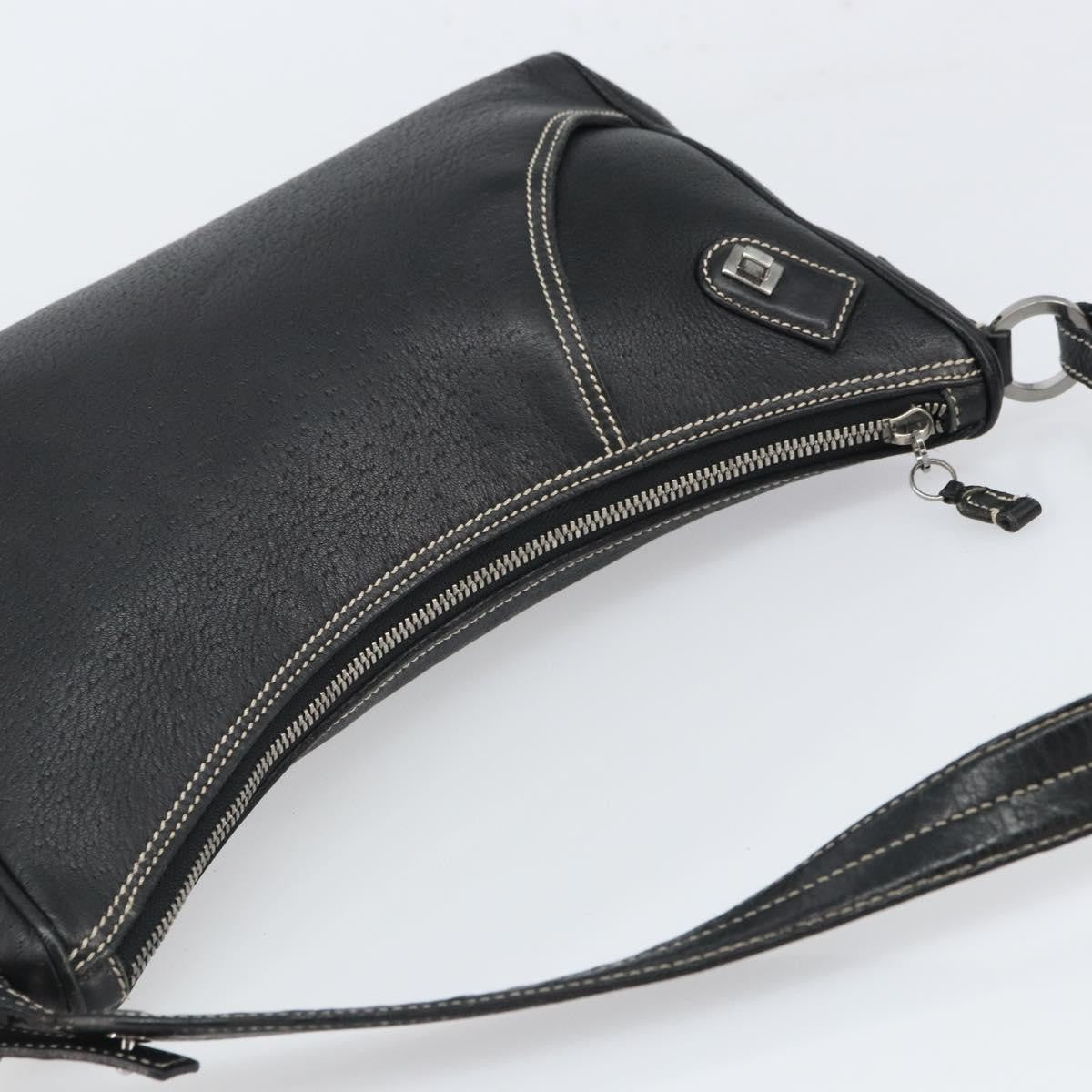Salvatore Ferragamo Gancini Shoulder Bag Leather, BLACK, LEATHER, Shoulder bag