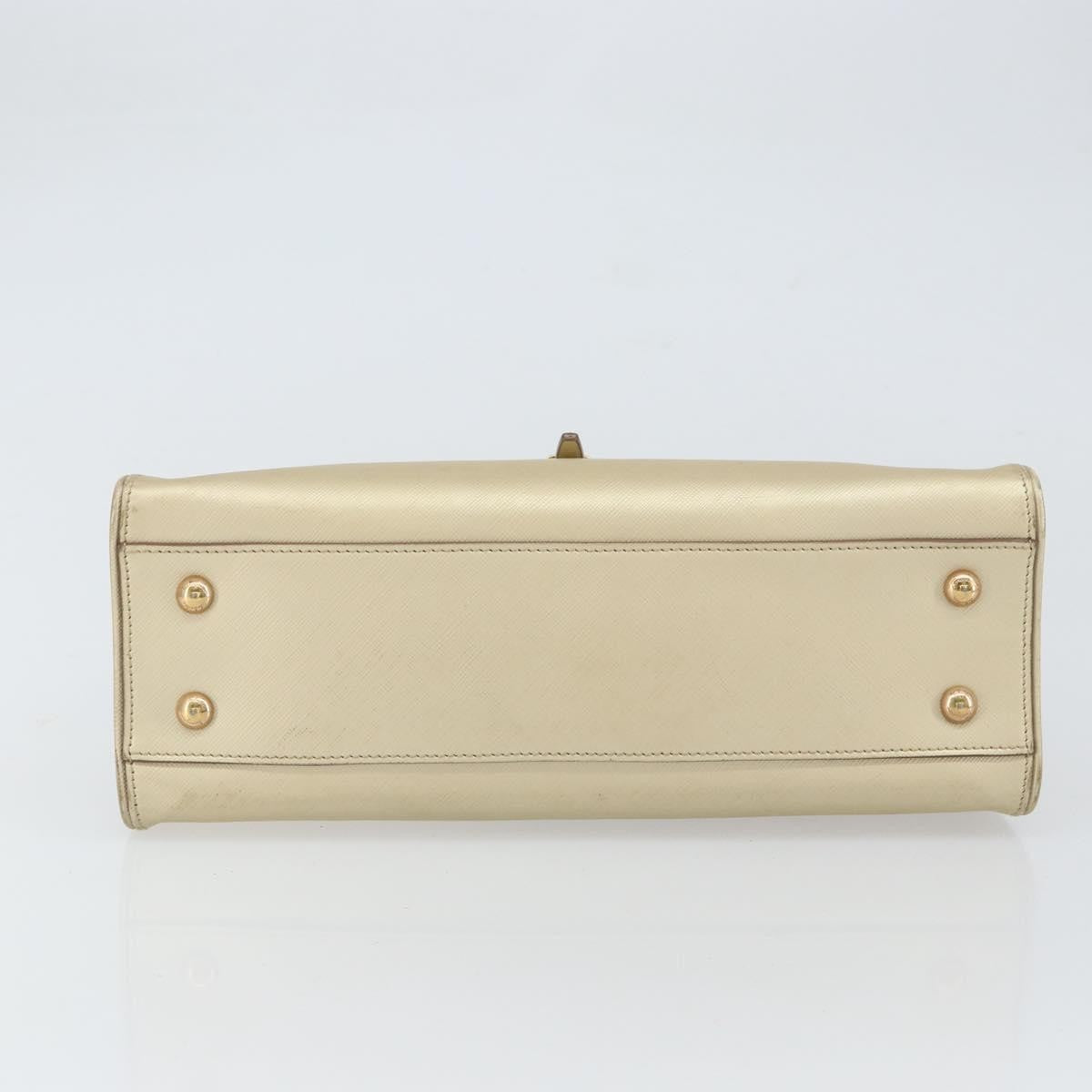 Salvatore Ferragamo Gancini handbag Leather, GOLD, LEATHER, Shoulder bag