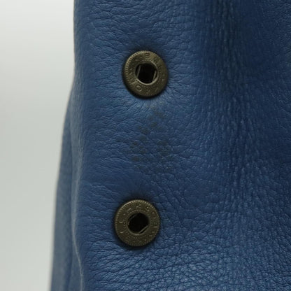 Prada Front Pocket Tote Vitello Daino, BLUE, LEATHER, Tote bag