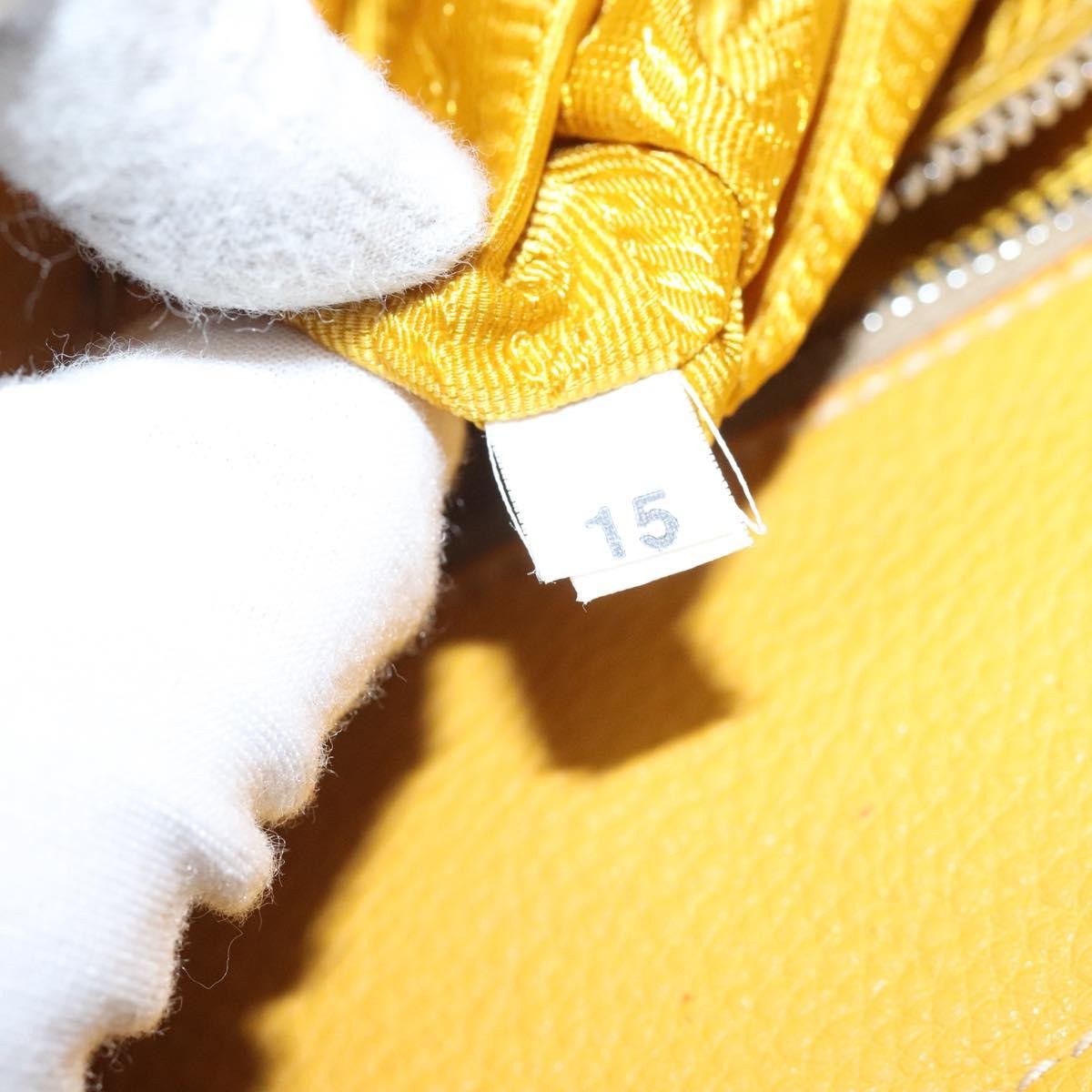 Prada Vintage Handbag Leather, YELLOW, LEATHER, Handbag