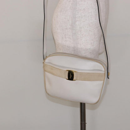 Salvatore Ferragamo Vala Shoulder Bag Leather, BEIGE, LEATHER, Shoulder bag