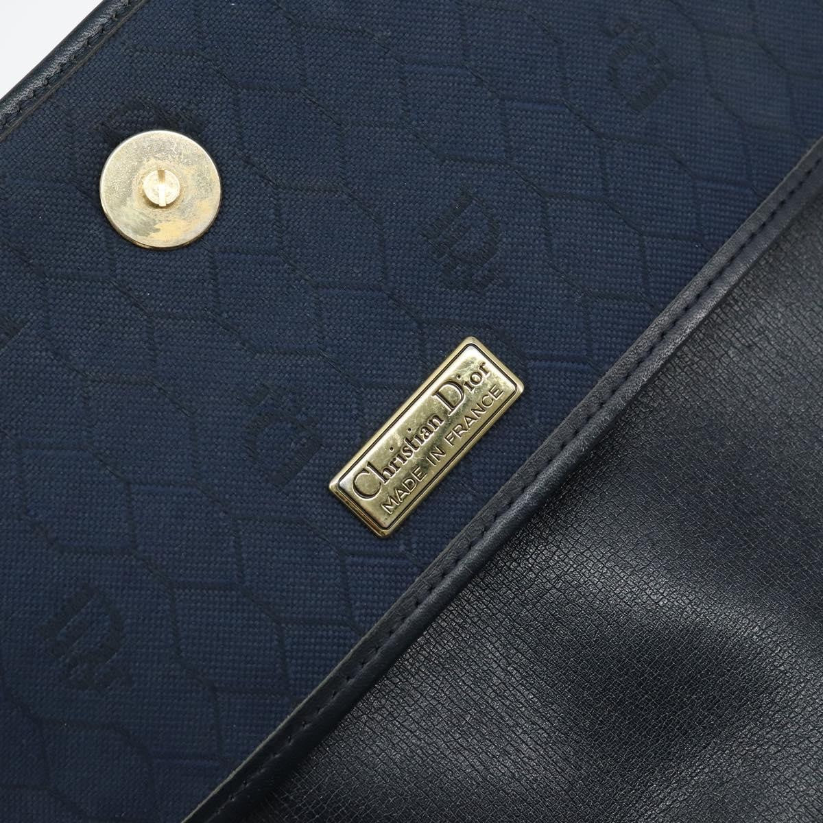 Christian Dior Vintage Honeycomb Shoulder Bag Canvas, NAVY, CANVAS, Shoulder bag