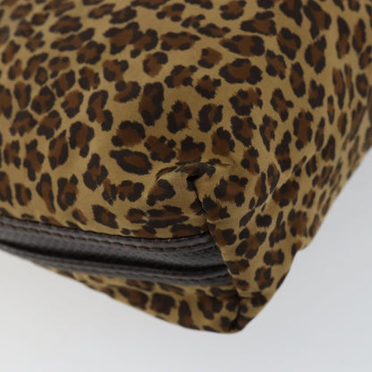 Bottega Veneta Vintage Shoulder Bag Leopard Print, BROWN, NYLON, Shoulder bag