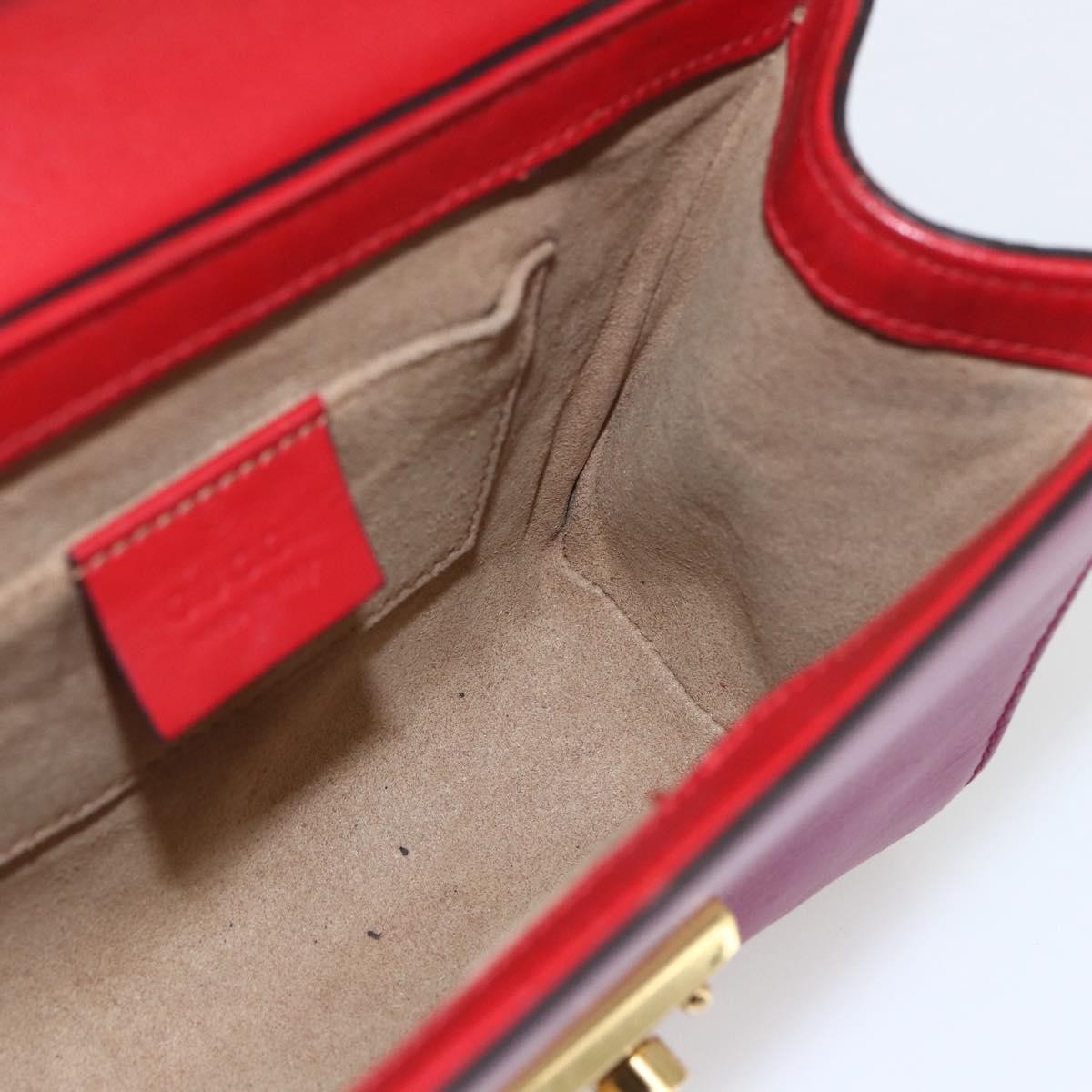 Gucci Padlock Shoulder Bag Leather, RED, LEATHER, Shoulder bag