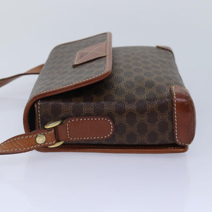 Celine Vintage Macadam Shoulder Bag Canvas and Leather, BROWN, CANVAS, Shoulder bag