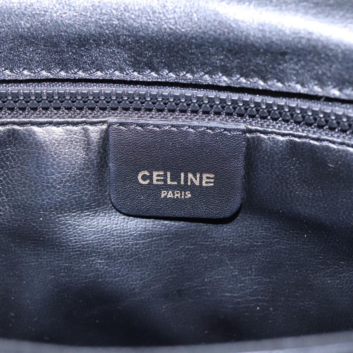 Celine Vintage Macadam Handbag vinyle, BLACK, LEATHER, Shoulder bag