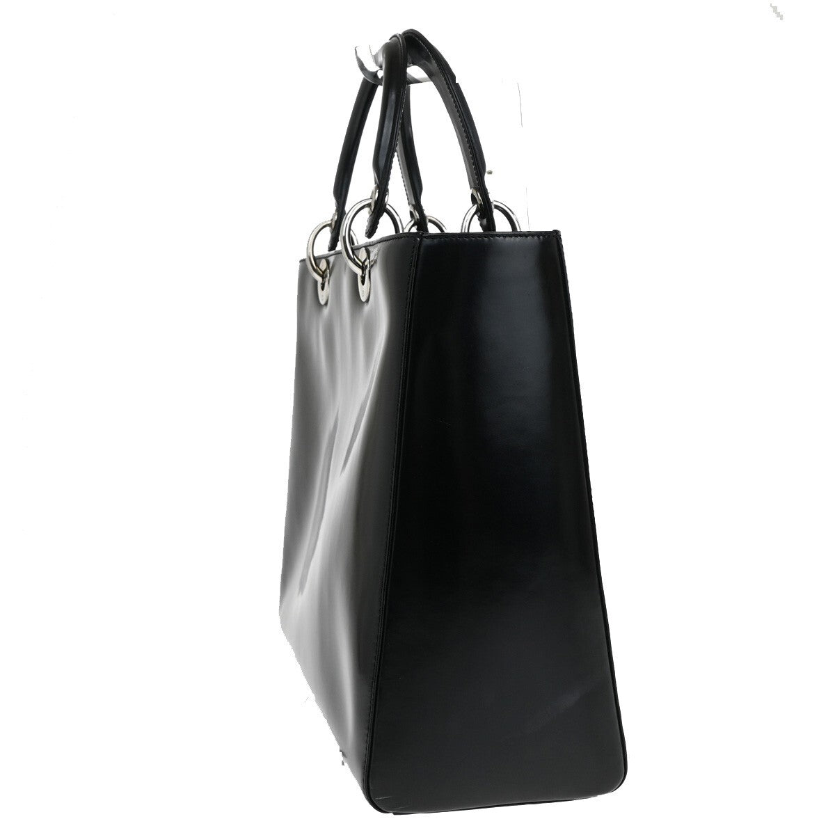 Christian Dior Vintage Lady Dior Patent Patent leather, BLACK, PATENT_LEATHER, Tote bag