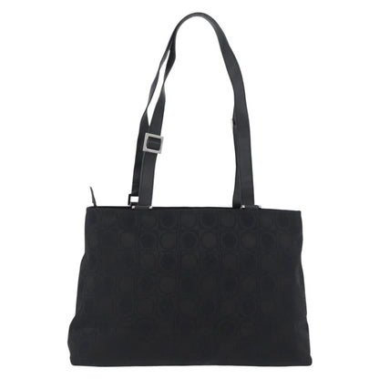 Salvatore Ferragamo Gancini Tote Gancini Canvas, BLACK, CANVAS, Tote bag