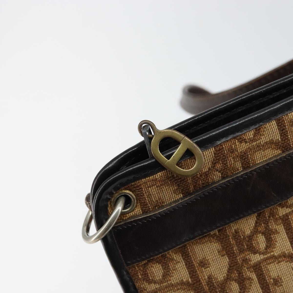 Christian Dior Vintage Trotter Shoulder Bag Canvas, BROWN, CANVAS, Shoulder bag
