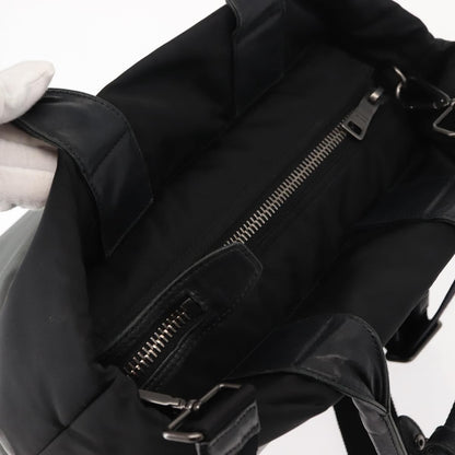 Prada Convertible Double Tote Tessuto, BLACK, NYLON, Handbag