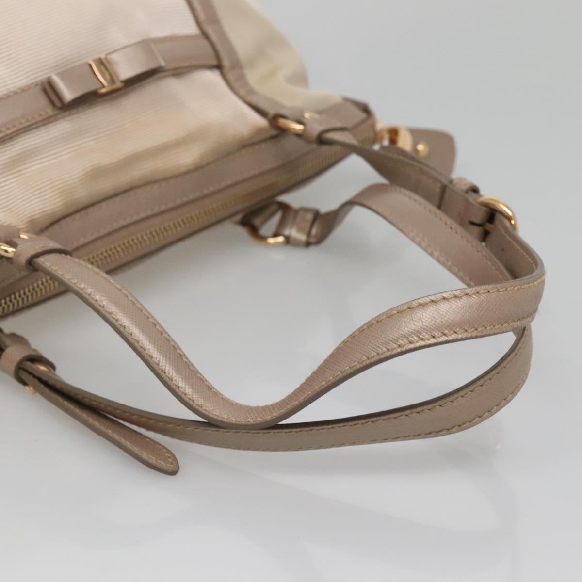 Salvatore Ferragamo Vala Handbag Nylon, Beige, Nylon, Handbag