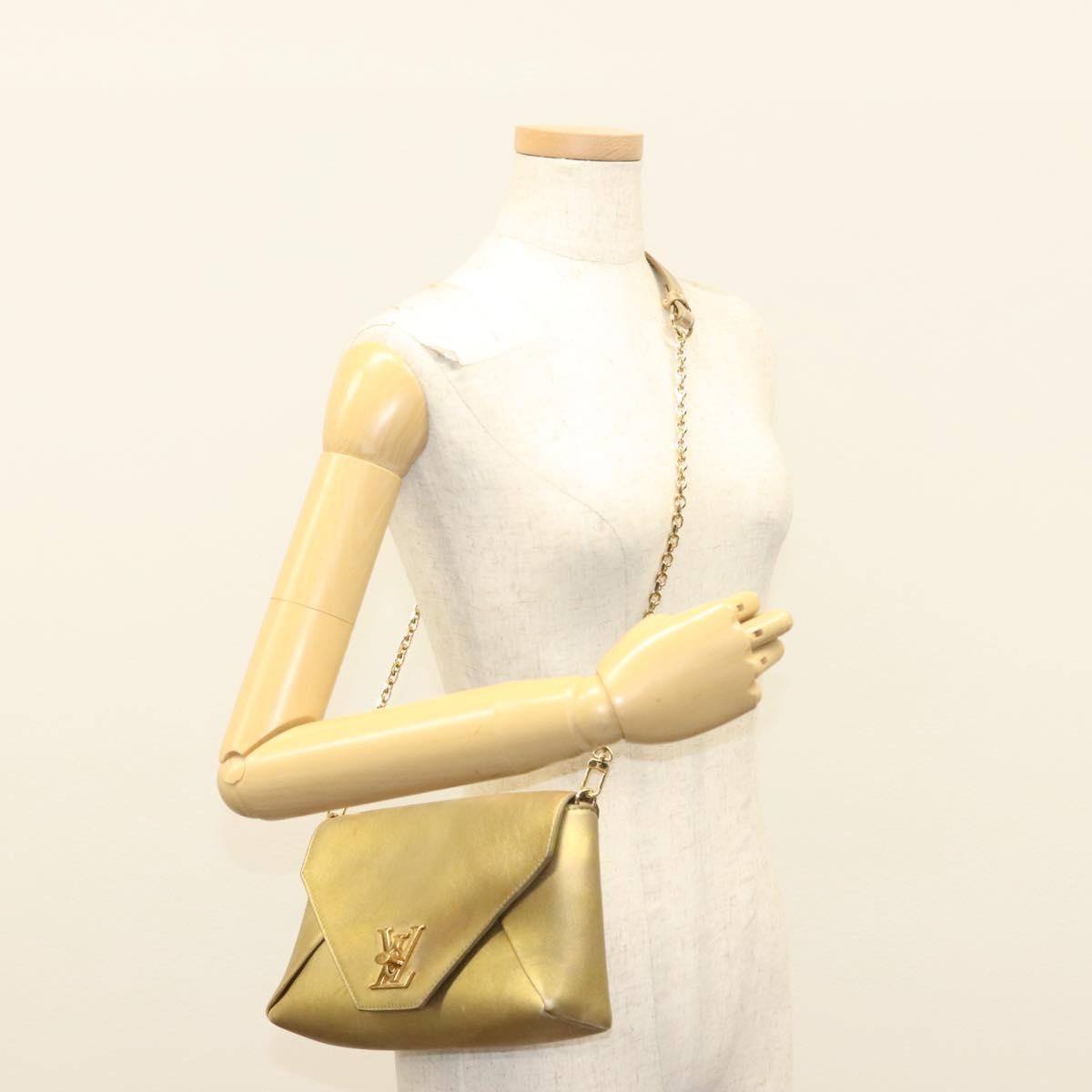 Louis Vuitton Love Note Chain Clutch Leather, GOLD, LEATHER, Clutche & pouche