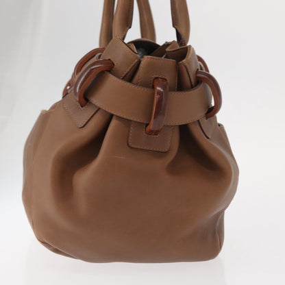 Salvatore Ferragamo Vintage Handbag Leather, BROWN, LEATHER, Handbag
