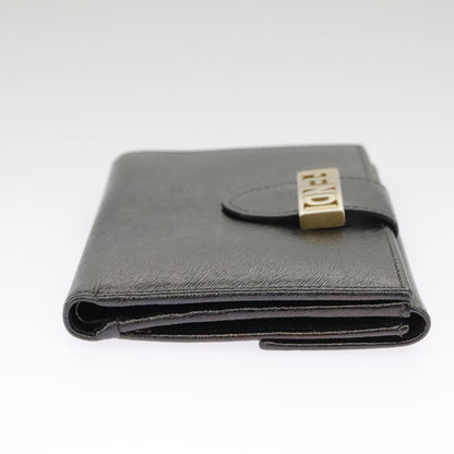 Fendi Bifold Flat Wallet Joshua Vides Printed Leather, BLACK, LEATHER, Wallets