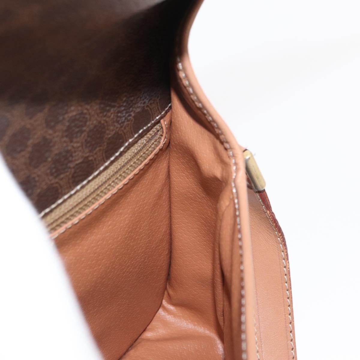 Celine Vintage Macadam Shoulder Bag Canvas and Leather, BROWN, CANVAS, Shoulder bag