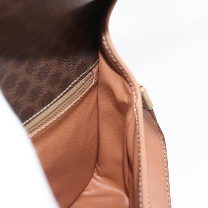Celine Vintage Macadam Shoulder Bag Canvas and Leather, BROWN, CANVAS, Shoulder bag