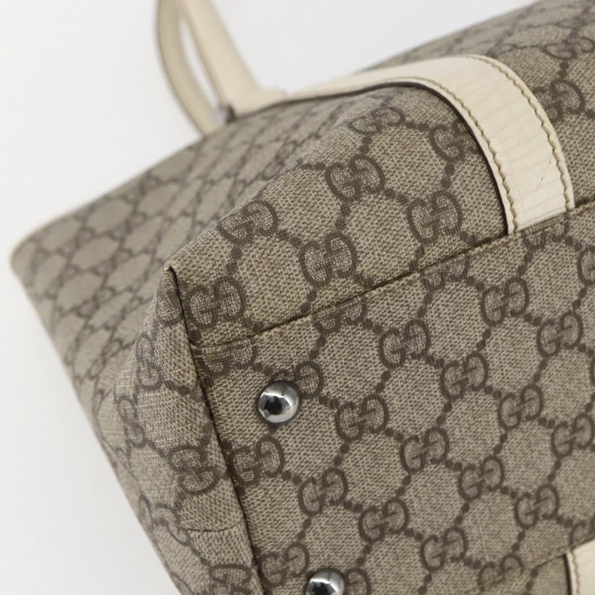 Gucci Joy Tote GG Coated Canvas with Leather, BEIGE, PVC, Tote bag