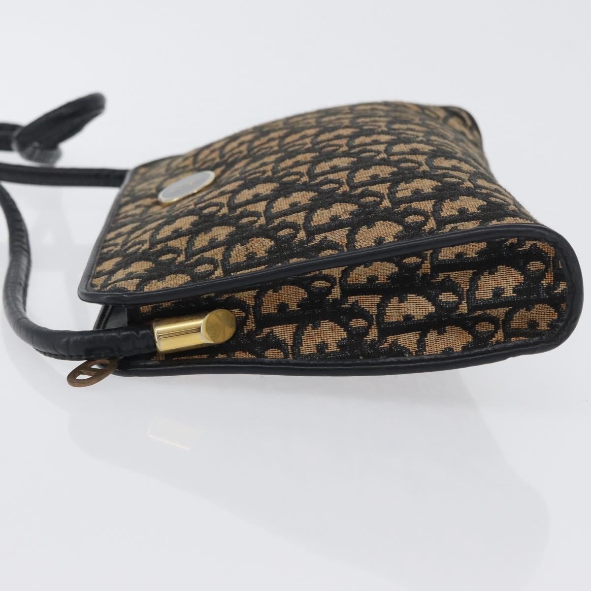 Christian Dior Vintage Trotter Shoulder Bag Canvas, NAVY, CANVAS, Shoulder bag