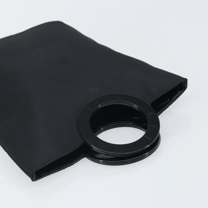 Celine Circle Logo Handbag Nylon, BLACK, NYLON, Handbag