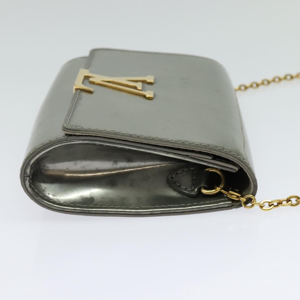 Louis Vuitton Chain Louise Clutch Patent, SILVER, PATENT_LEATHER, Clutche & pouche