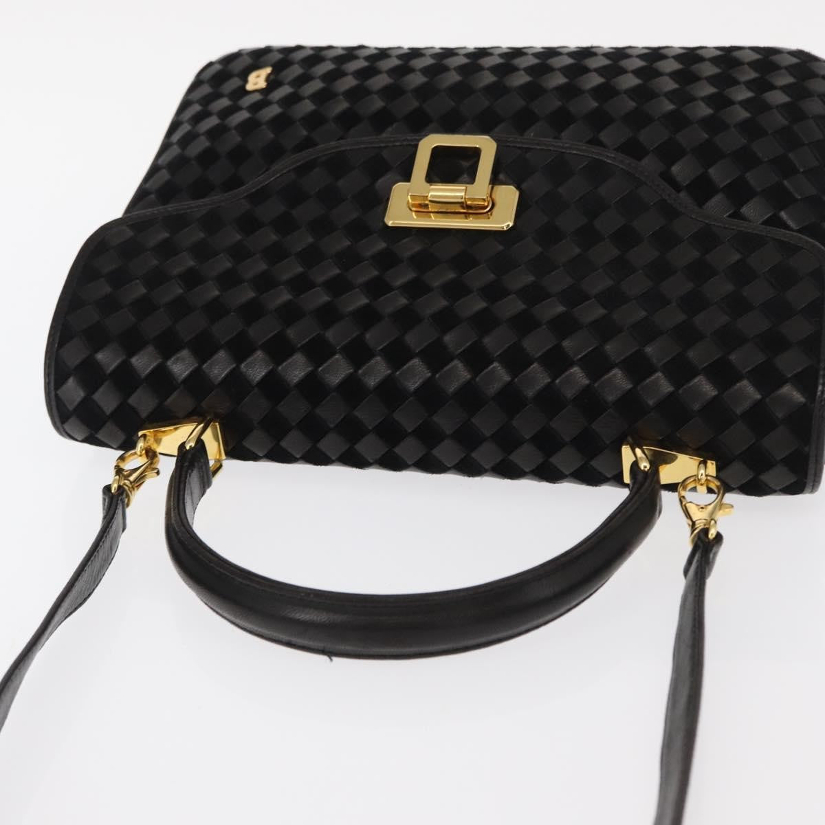 Bally Vintage Handbag Leather, BLACK, LEATHER, Handbag